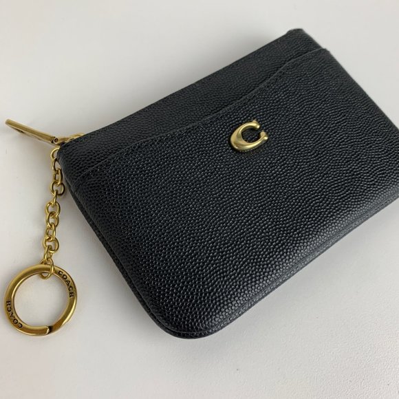 New Coach Leather Coin Card Case - Picture 1 of 6